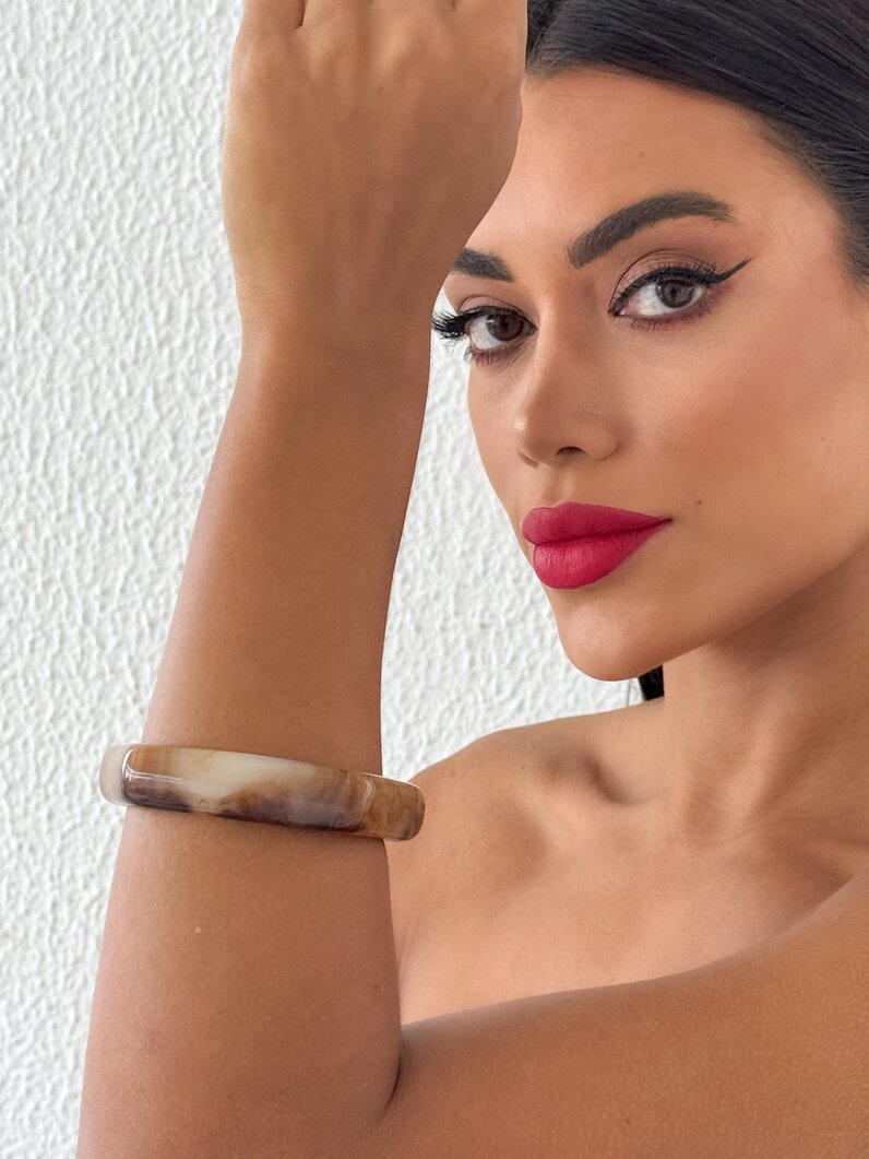Bracelete Resinado Hexagonal Marmorizado