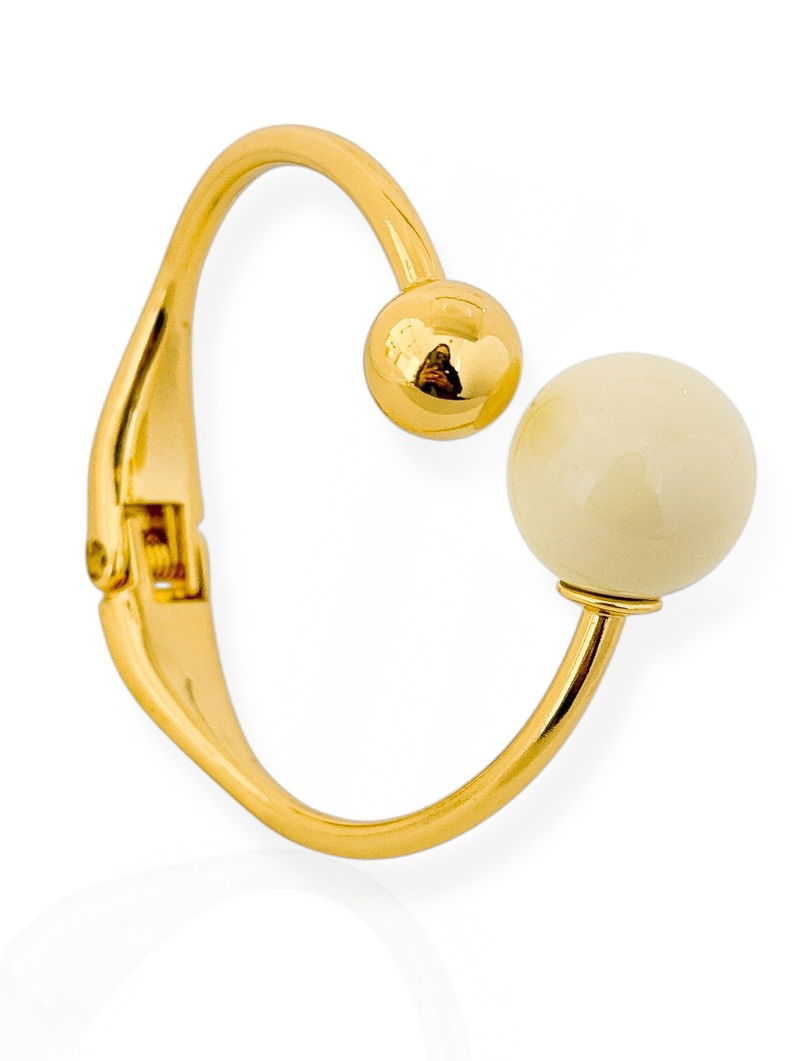 Bracelete Semi Joia Aro Com Esfera resina