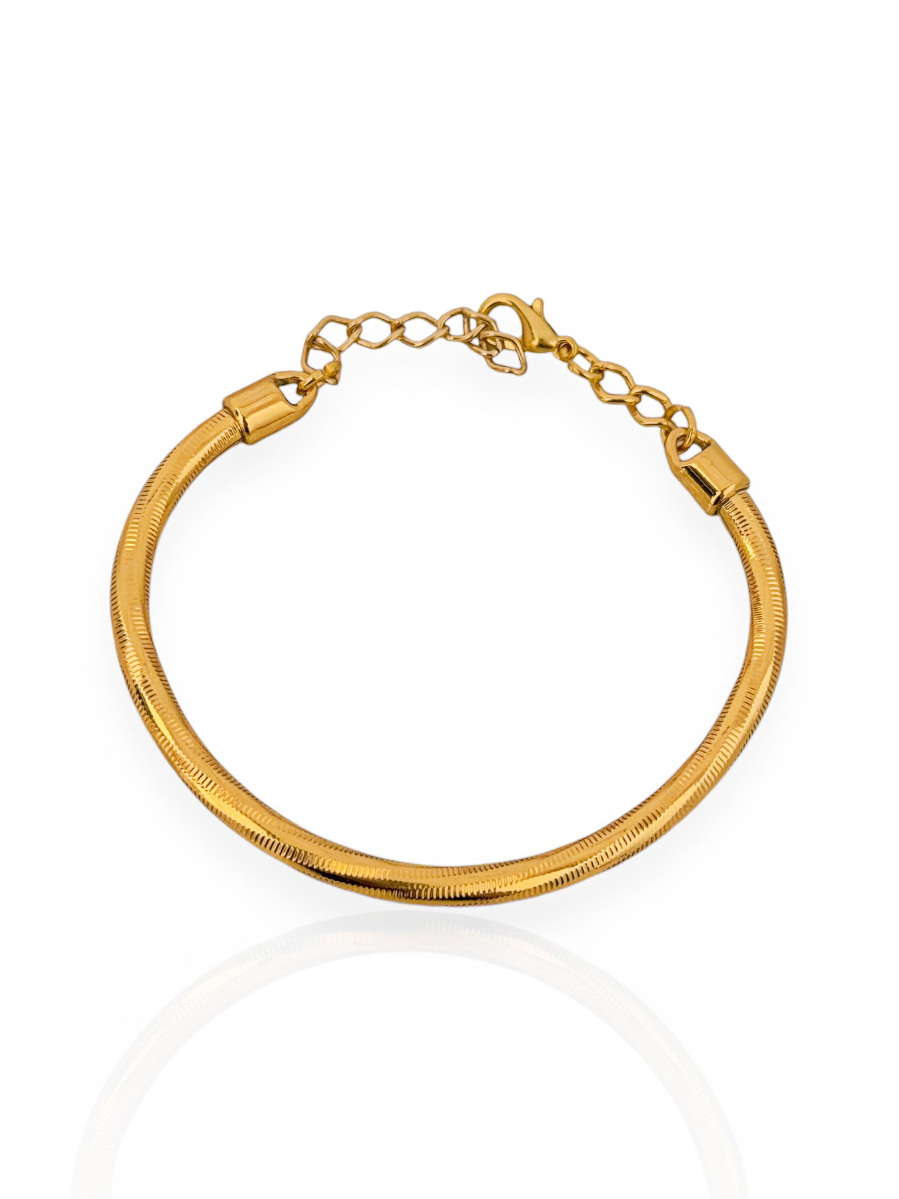 Bracelete Semi Joia Aro Torcido Efeito Laminado