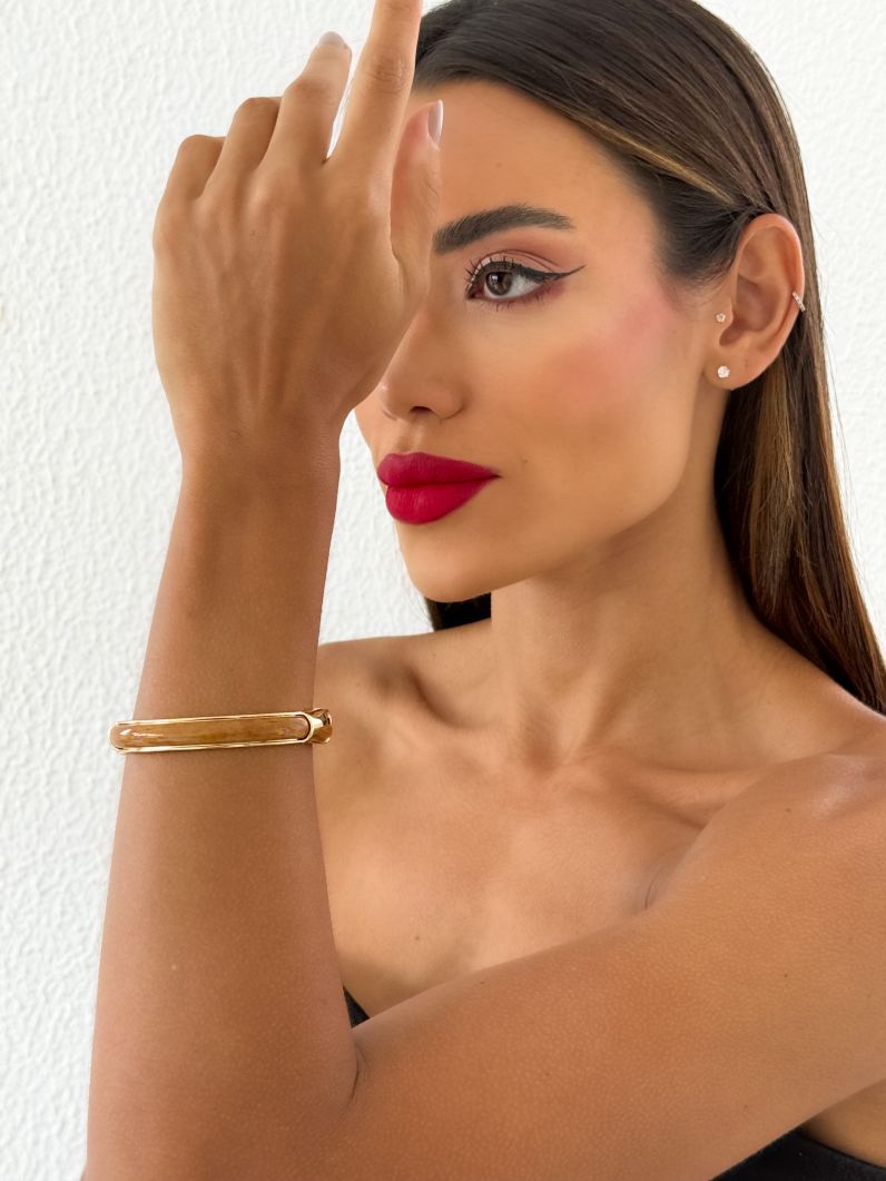 Bracelete Semi Joia Resinado Cores