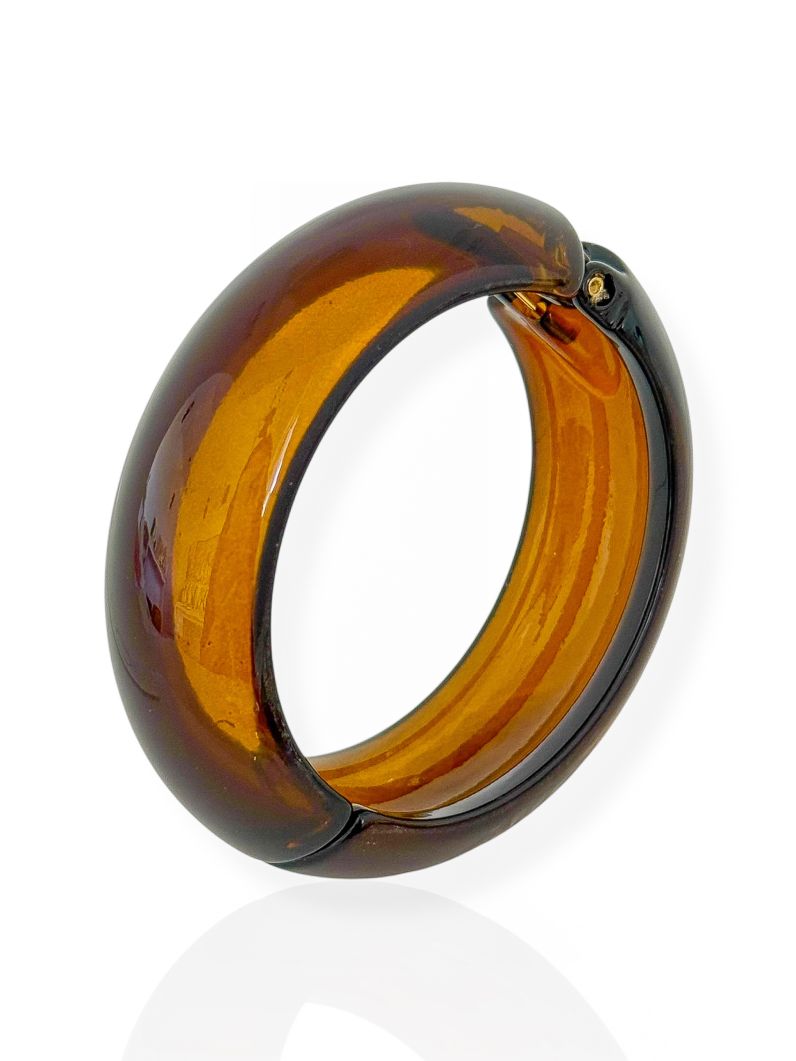 Bracelete Semi Joia Resinado Marrom