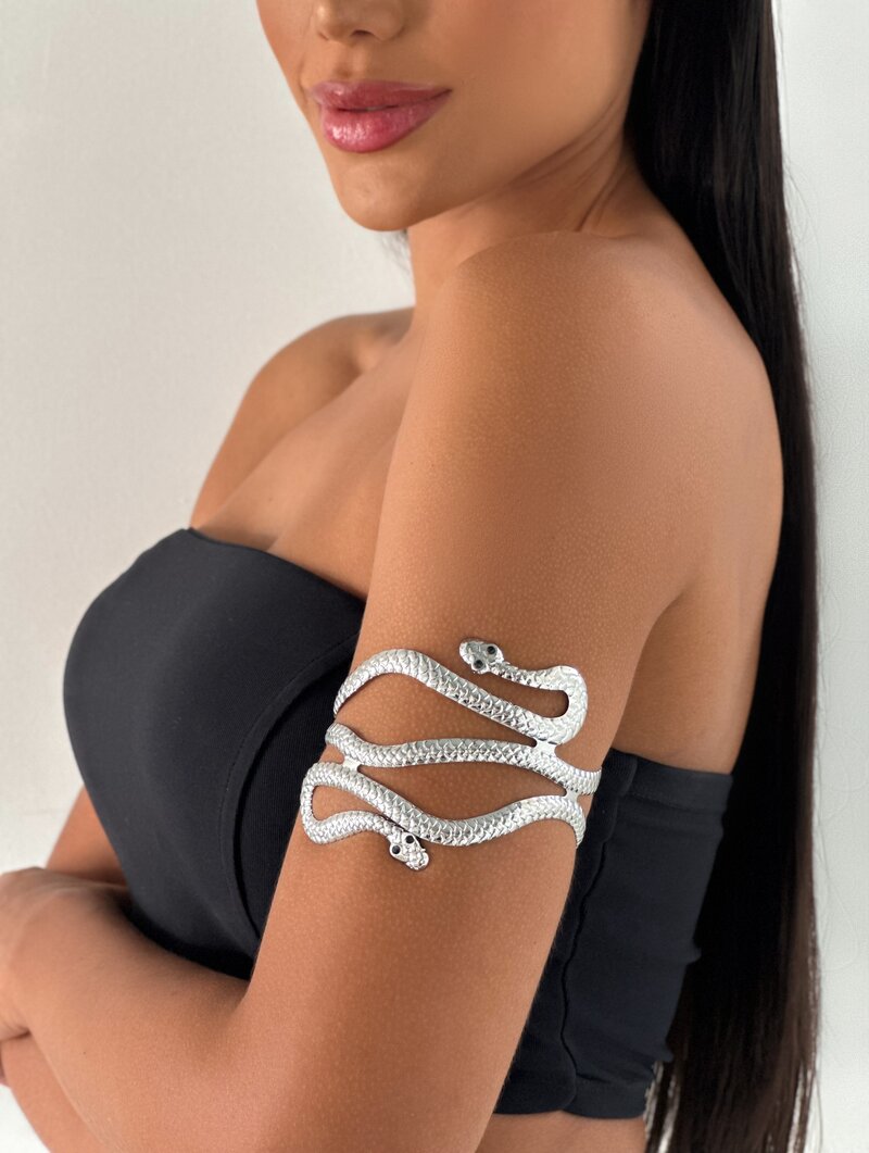 Bracelete Superior Folheado a Ouro 18k Maxi Superior Serpente