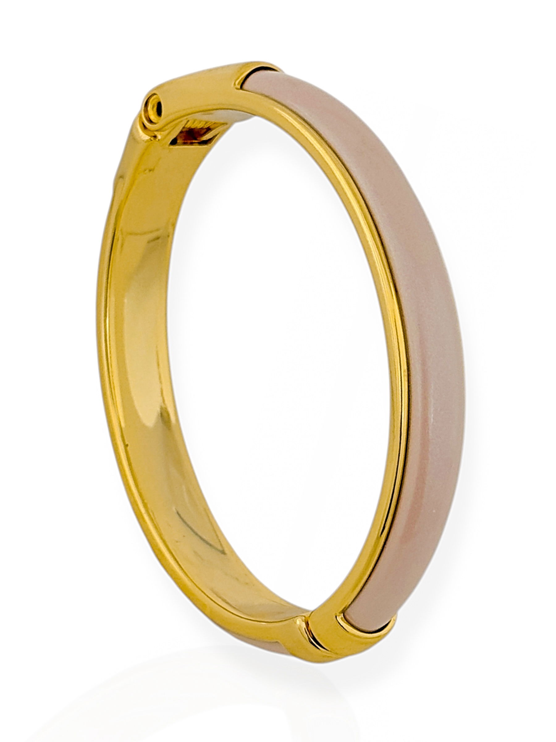 Bracelete verniz italiano banhado a ouro 18k resina nude