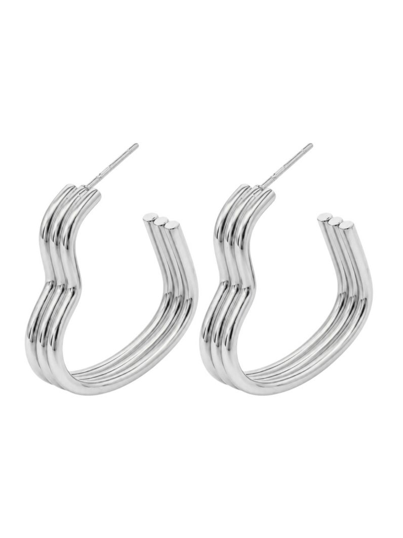 Brinco Aço Inoxidavel Folheado a Ouro 18k e Prata Argola de Coração