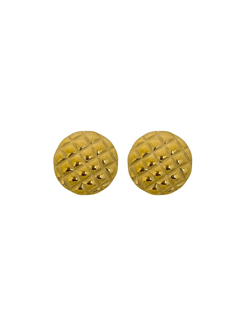 Brinco Aço Inoxidável Folheado a Ouro 18k e Prata Botton Detalhado