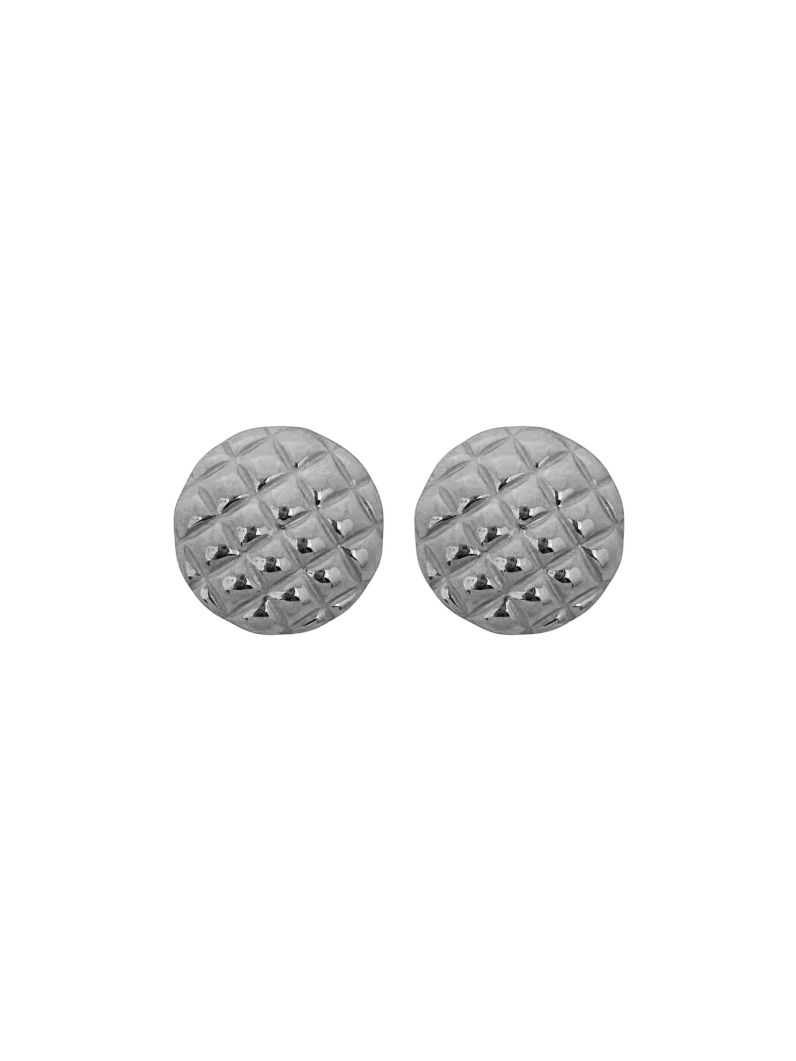 Brinco Aço Inoxidável Folheado a Ouro 18k e Prata Botton Detalhado