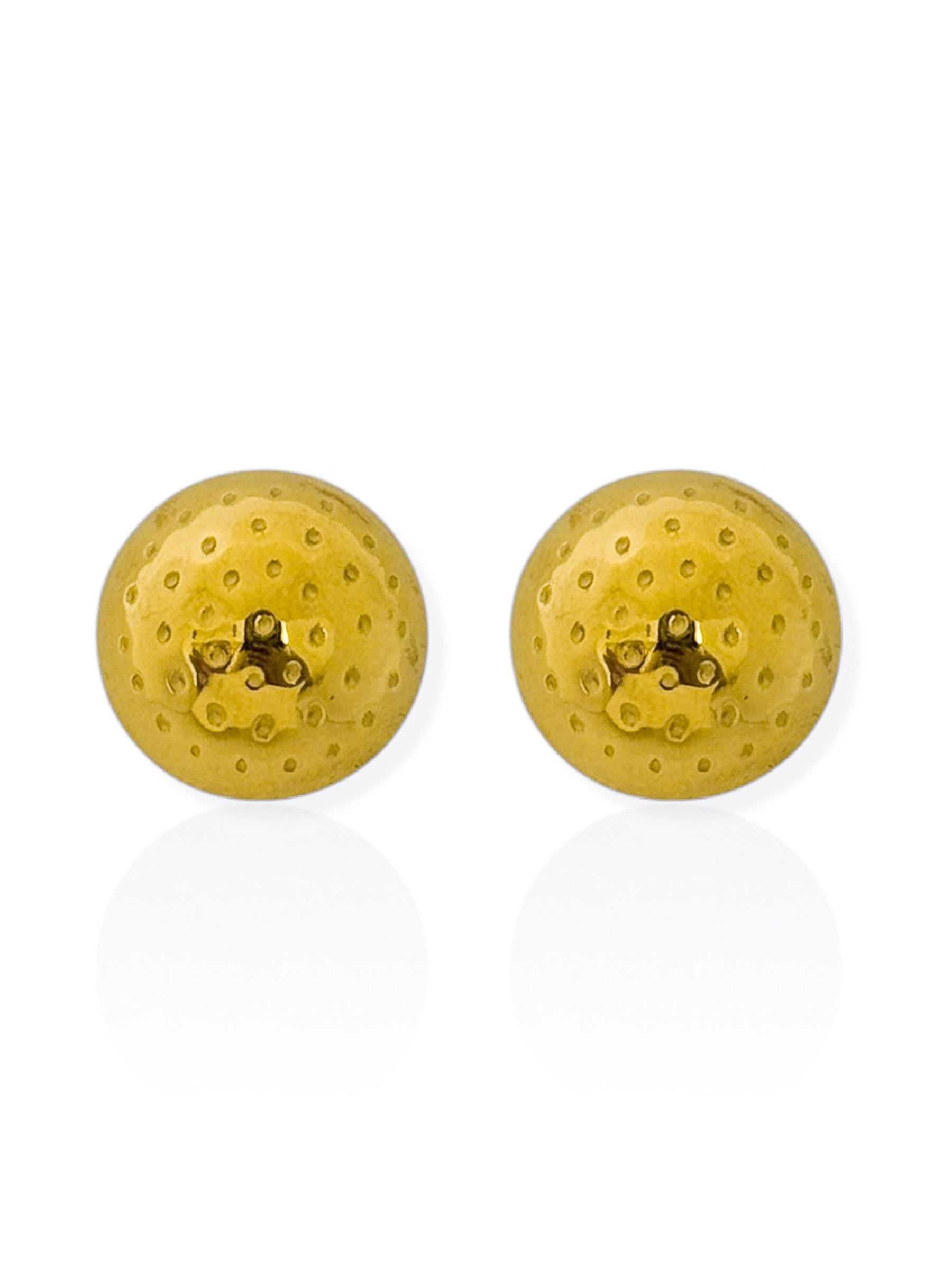 Brinco Aço Inoxidável Folheado a Ouro 18k e Prata Círculo Texturizado