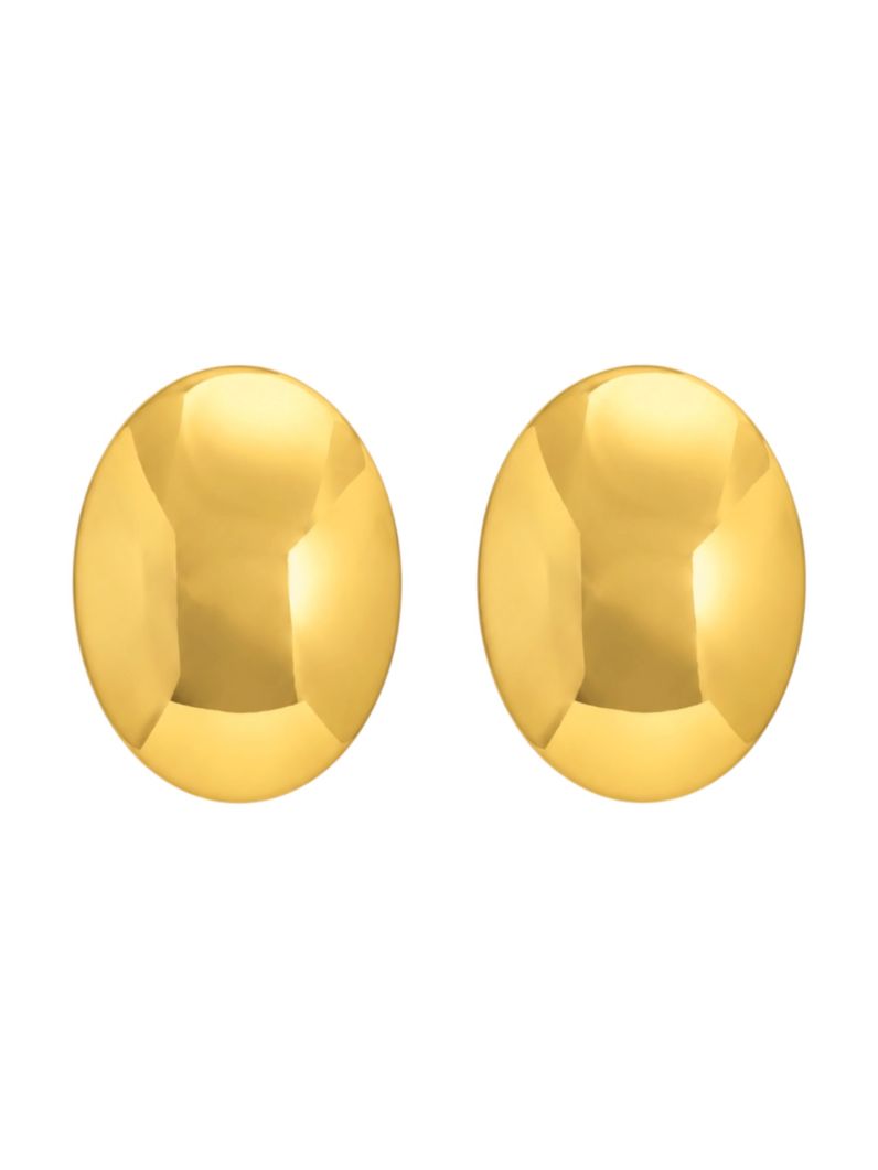 Brinco Aço Inoxidavel Folheado a Ouro 18k e Prata Oval Liso