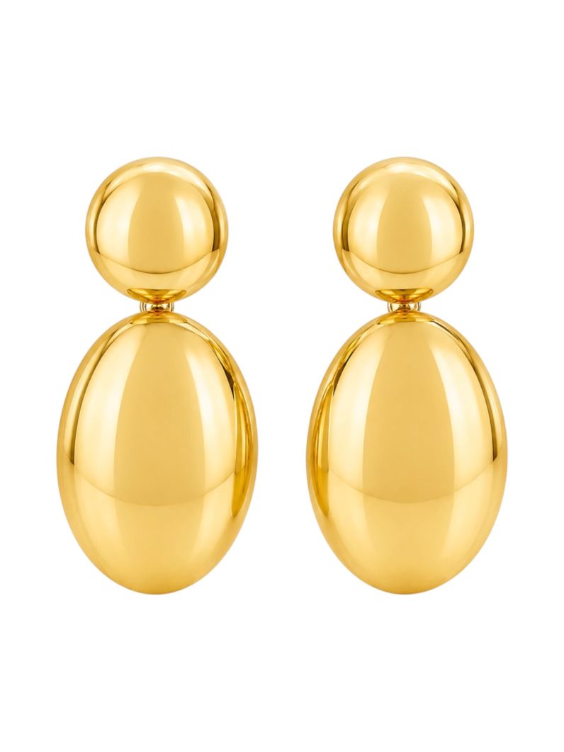 Brinco Aço Inoxidavel Folheado a Ouro 18k Formas Geometricas Lisas