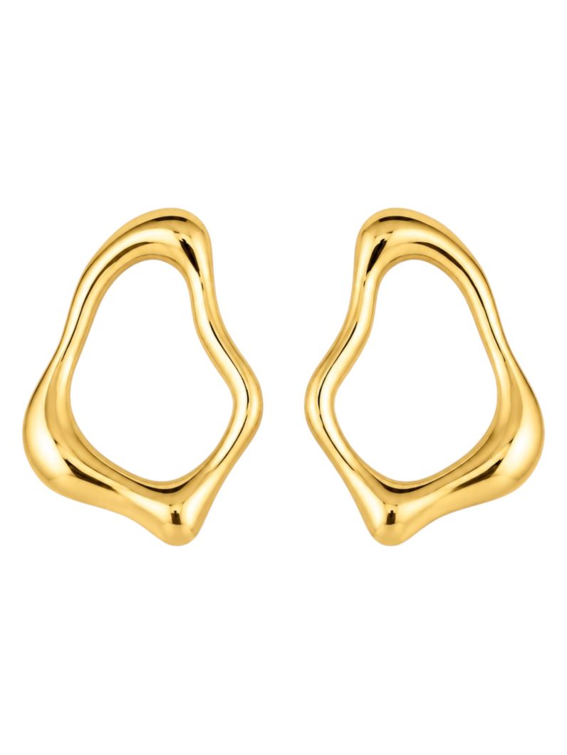 Brinco Aço Inoxidavel Folheado a Ouro 18k Organico