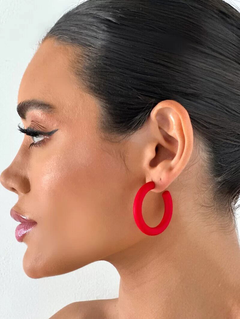 Brinco Argola Resina Cores