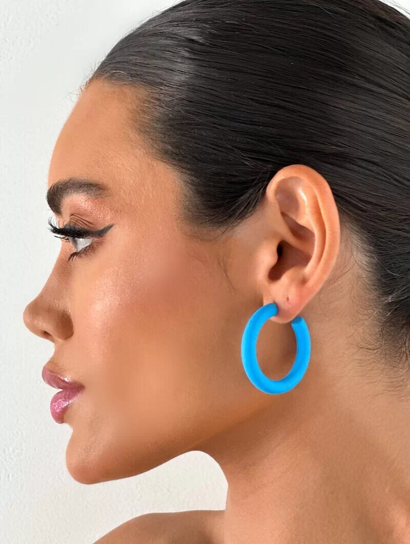 Brinco Argola Resina Cores