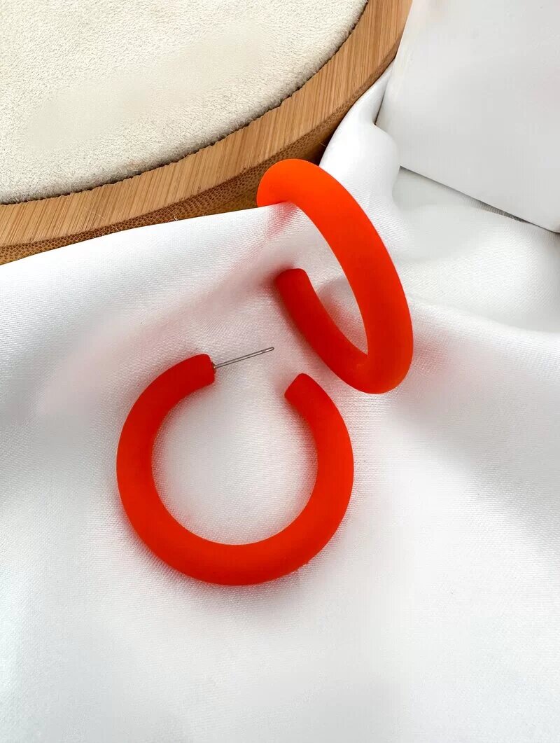 Brinco Argola Resina Cores