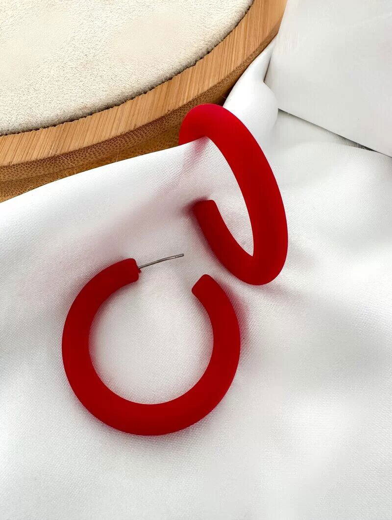 Brinco Argola Resina Cores