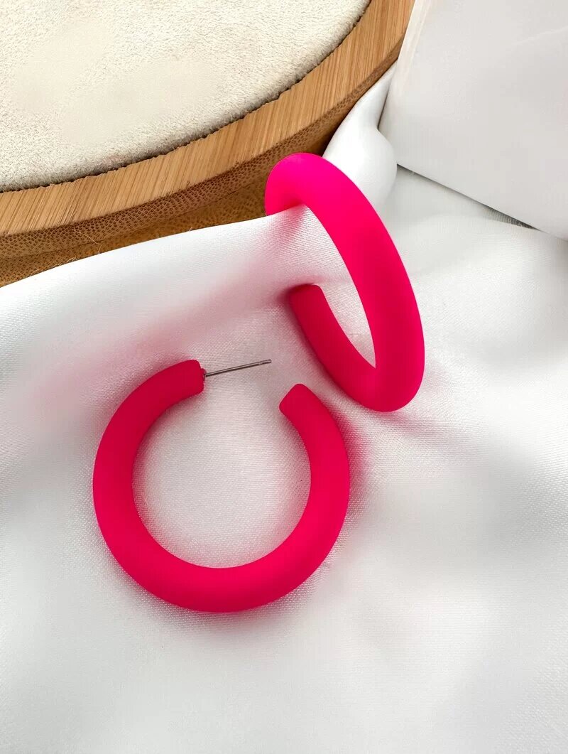 Brinco Argola Resina Cores