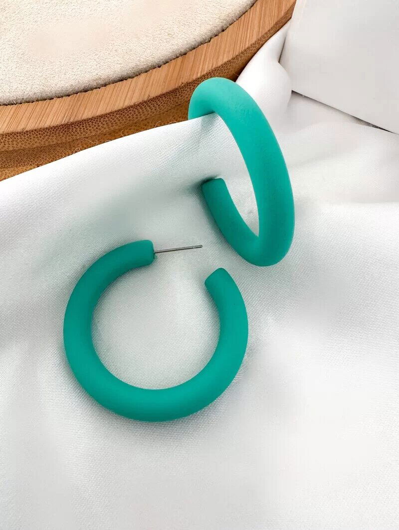 Brinco Argola Resina Cores