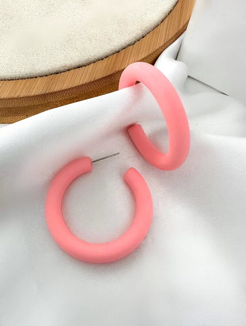 Brinco Argola Resina Cores