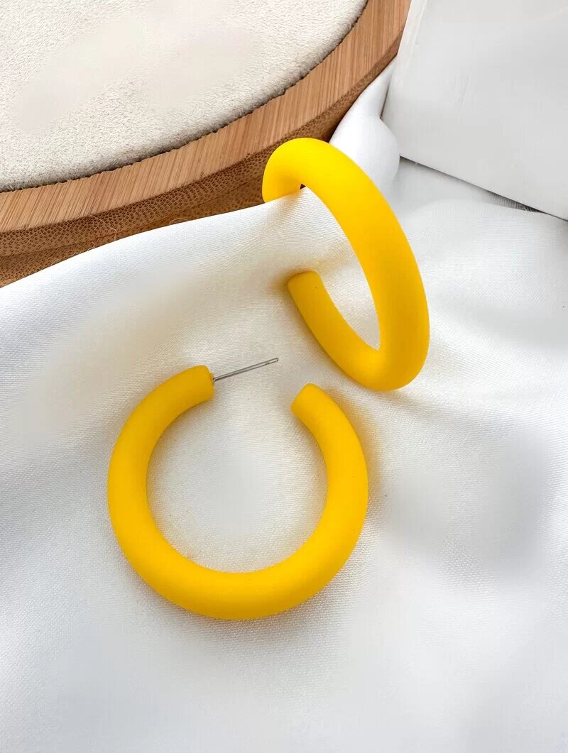 Brinco Argola Resina Cores