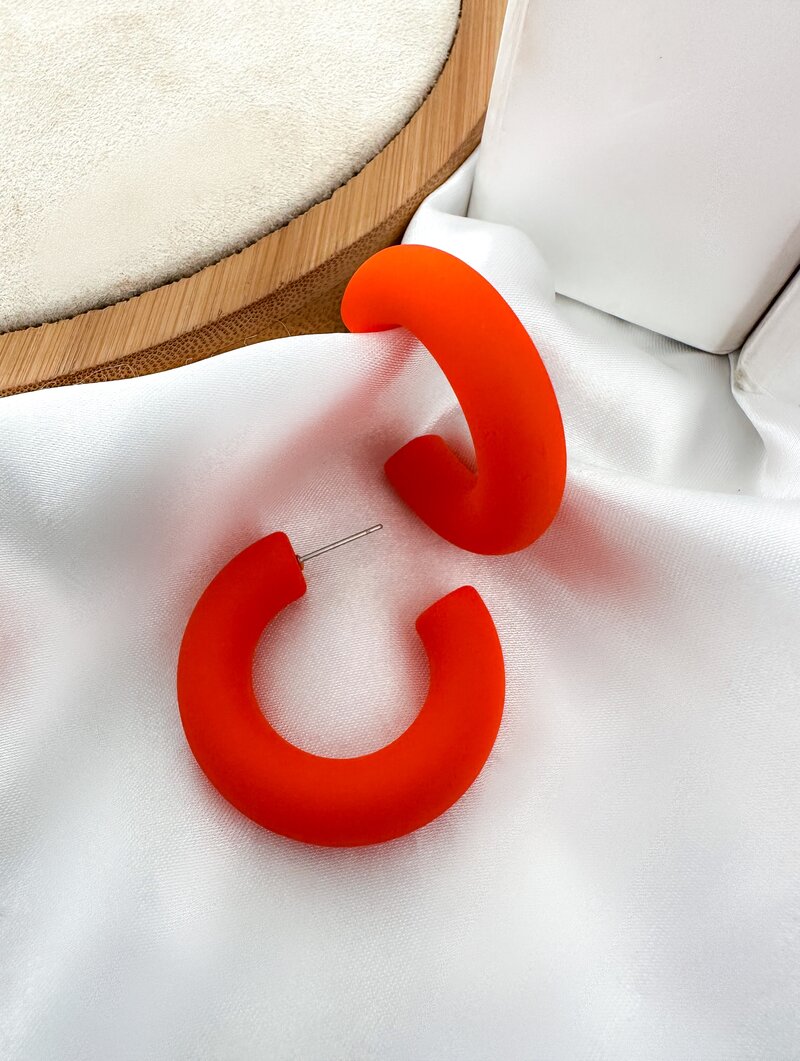 Brinco Argola Tubo Resina