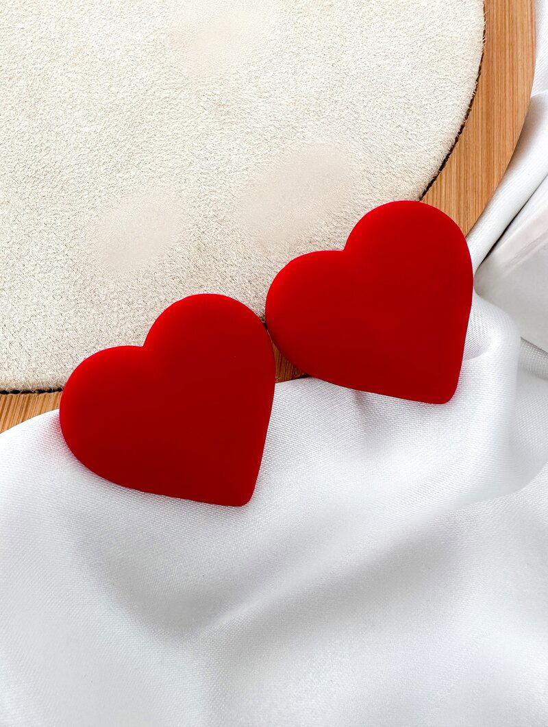 Brinco Coração Resina