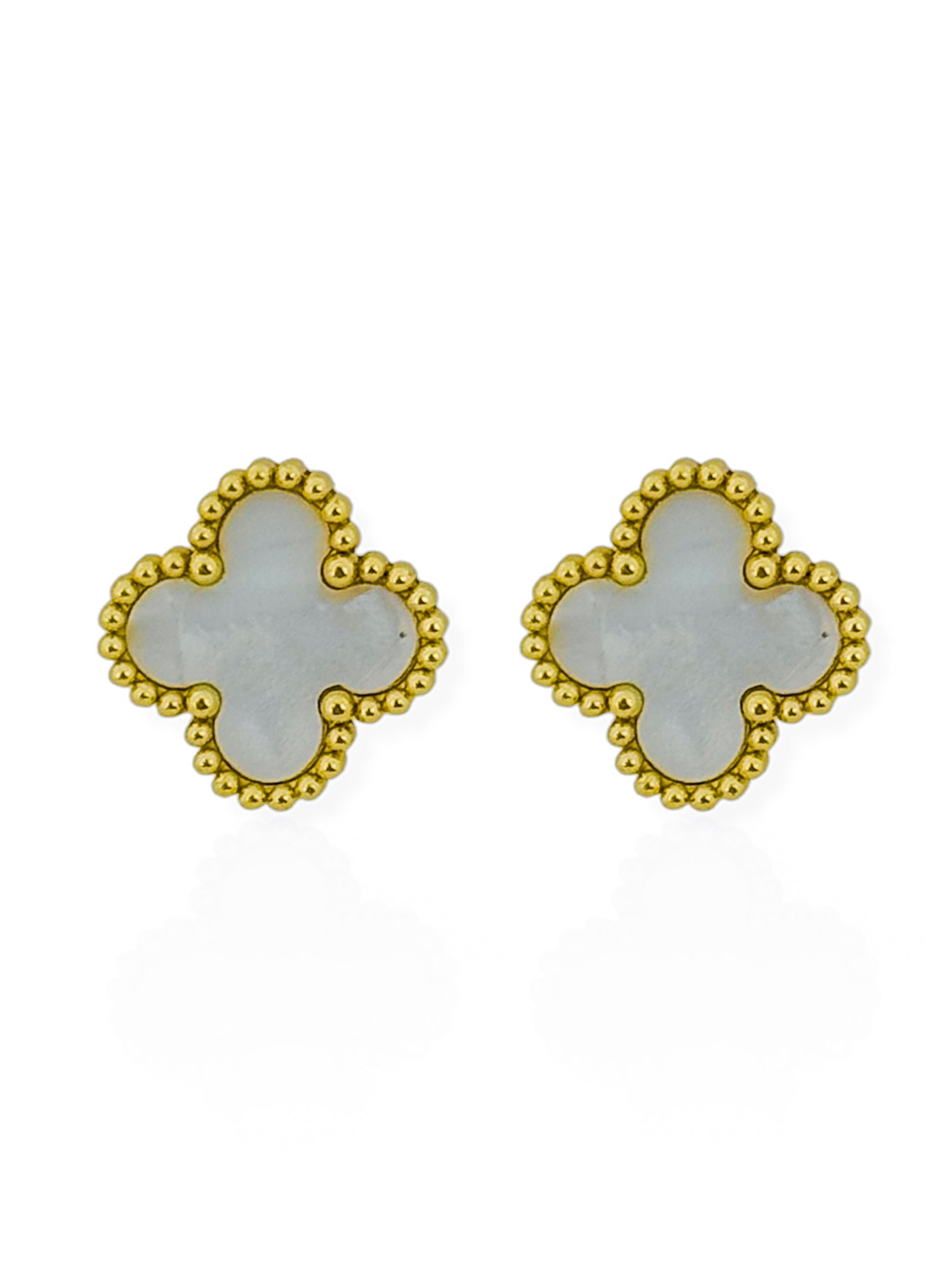 Brinco de Aço Inoxidável Folheado a Ouro 18k Inspiração Vg. Resinada Com Borda de Esferas