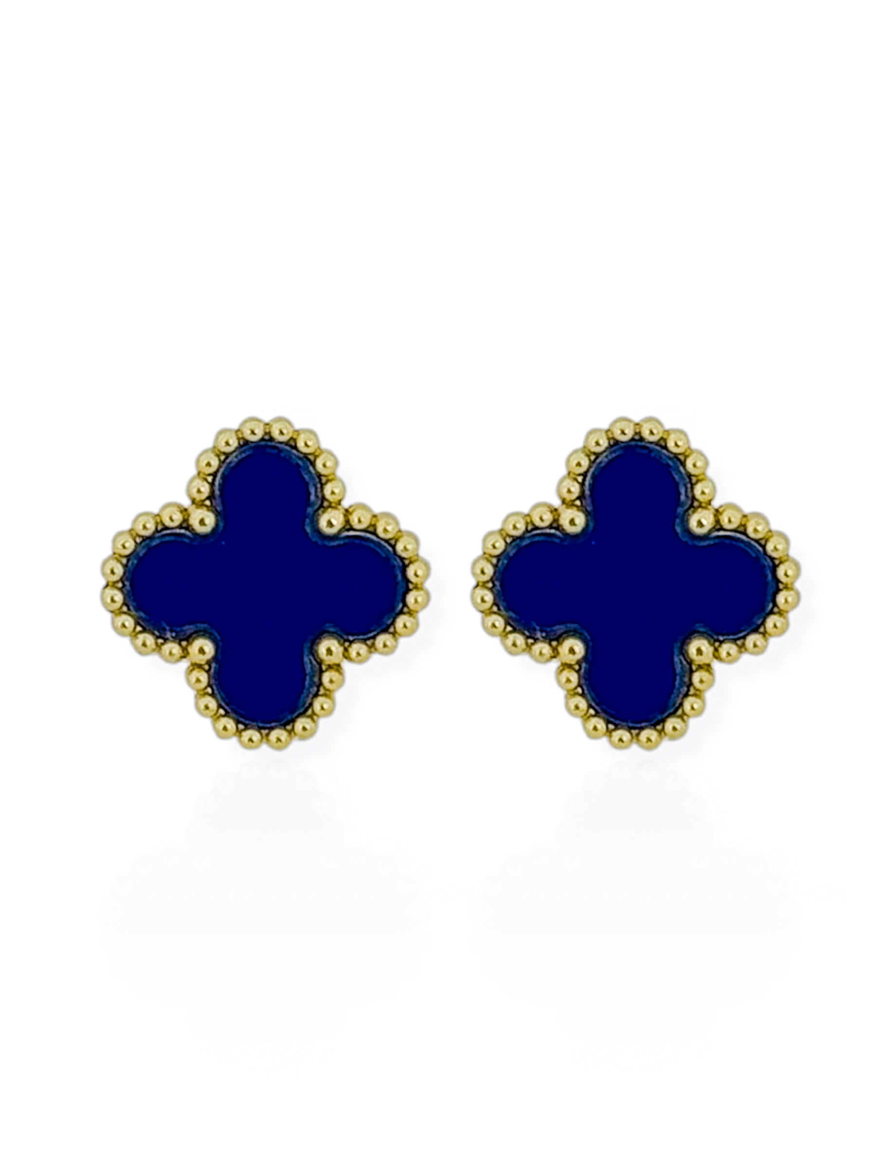 Brinco de Aço Inoxidável Folheado a Ouro 18k Inspiração Vg. Resinada Com Borda de Esferas
