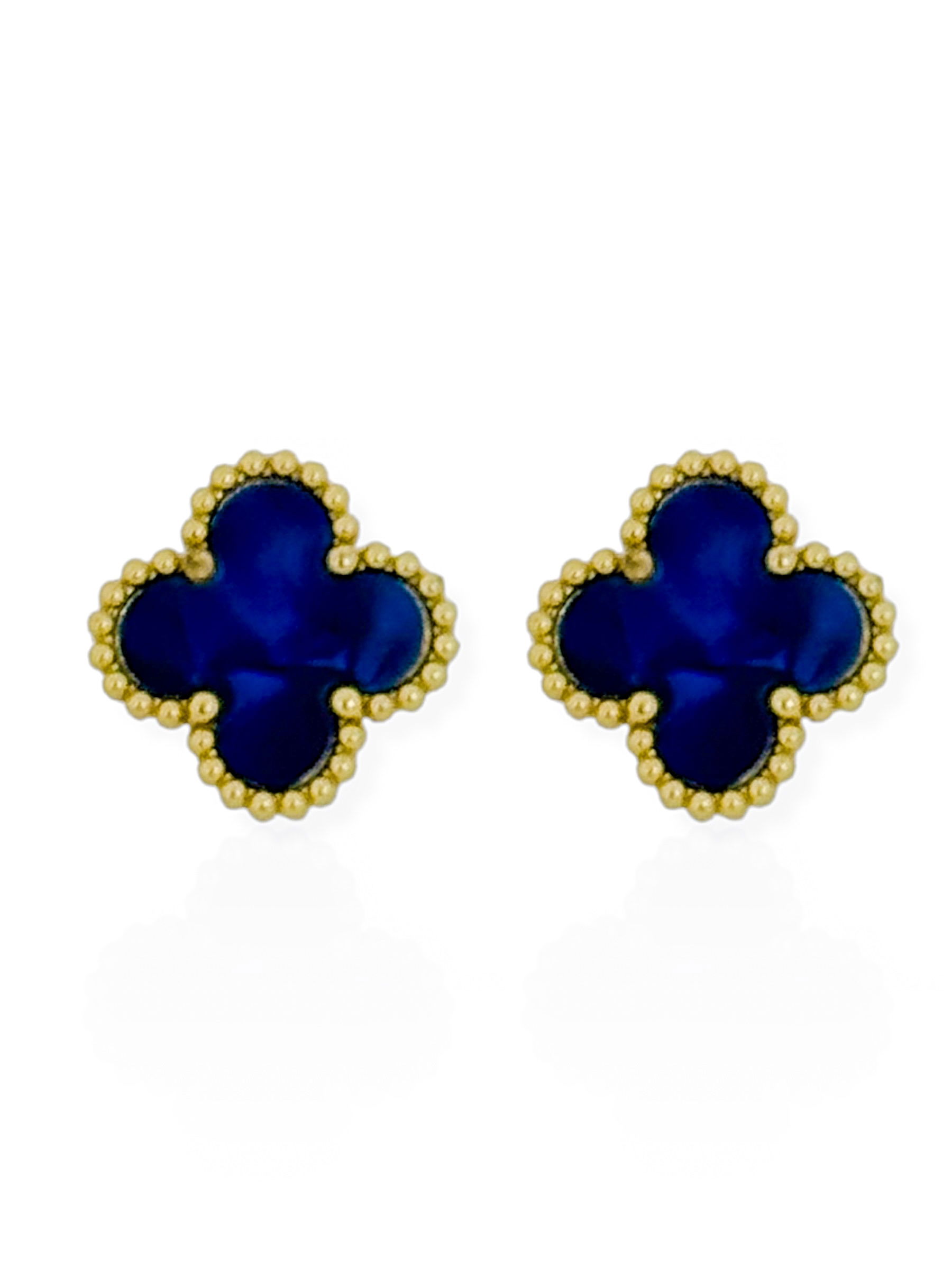 Brinco de Aço Inoxidável Folheado a Ouro 18k Inspiração Vg. Resinada Com Borda de Esferas
