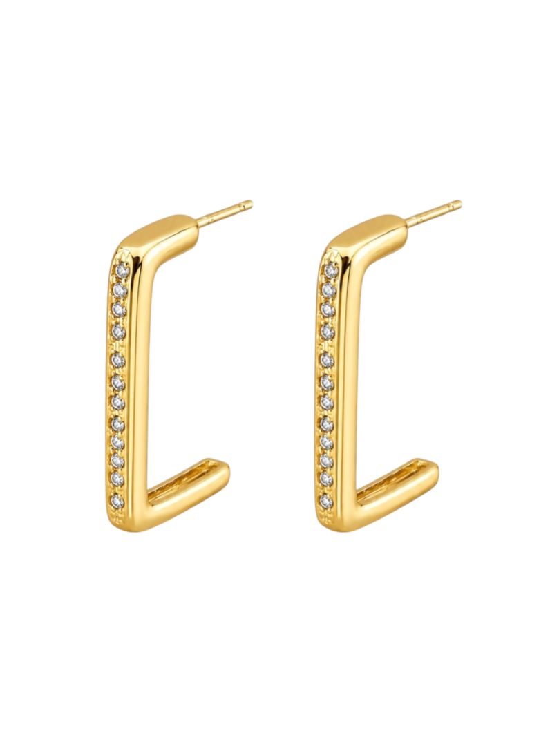 Brinco de Alta Fusão Folheado a Ouro 18k Argola Com Zircônias