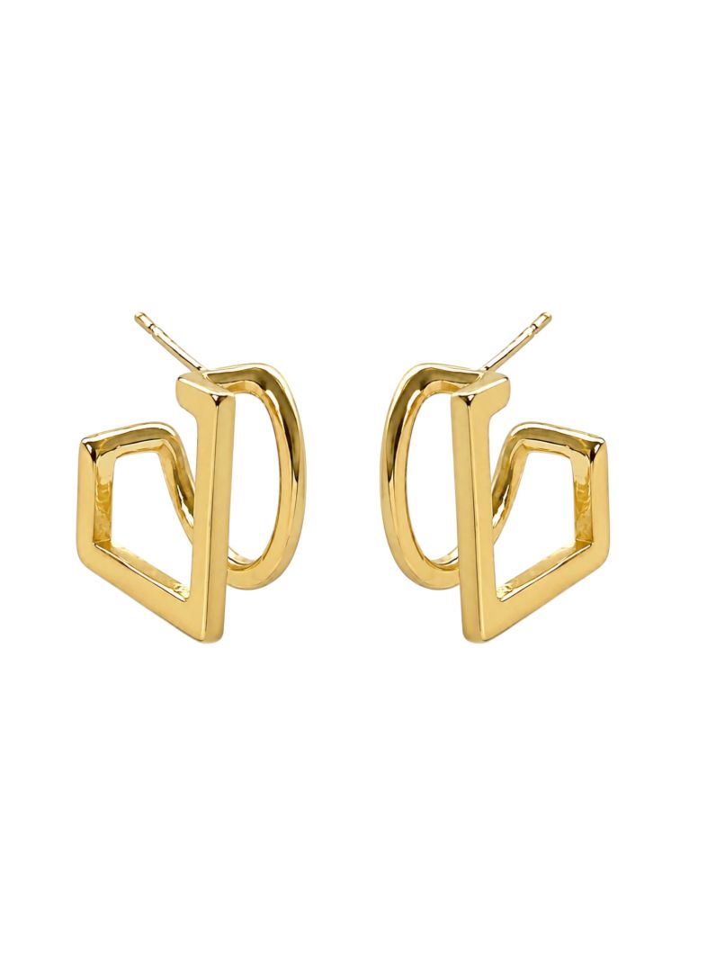 Brinco de Alta Fusão Folheado a Ouro 18k Argola Orgânica
