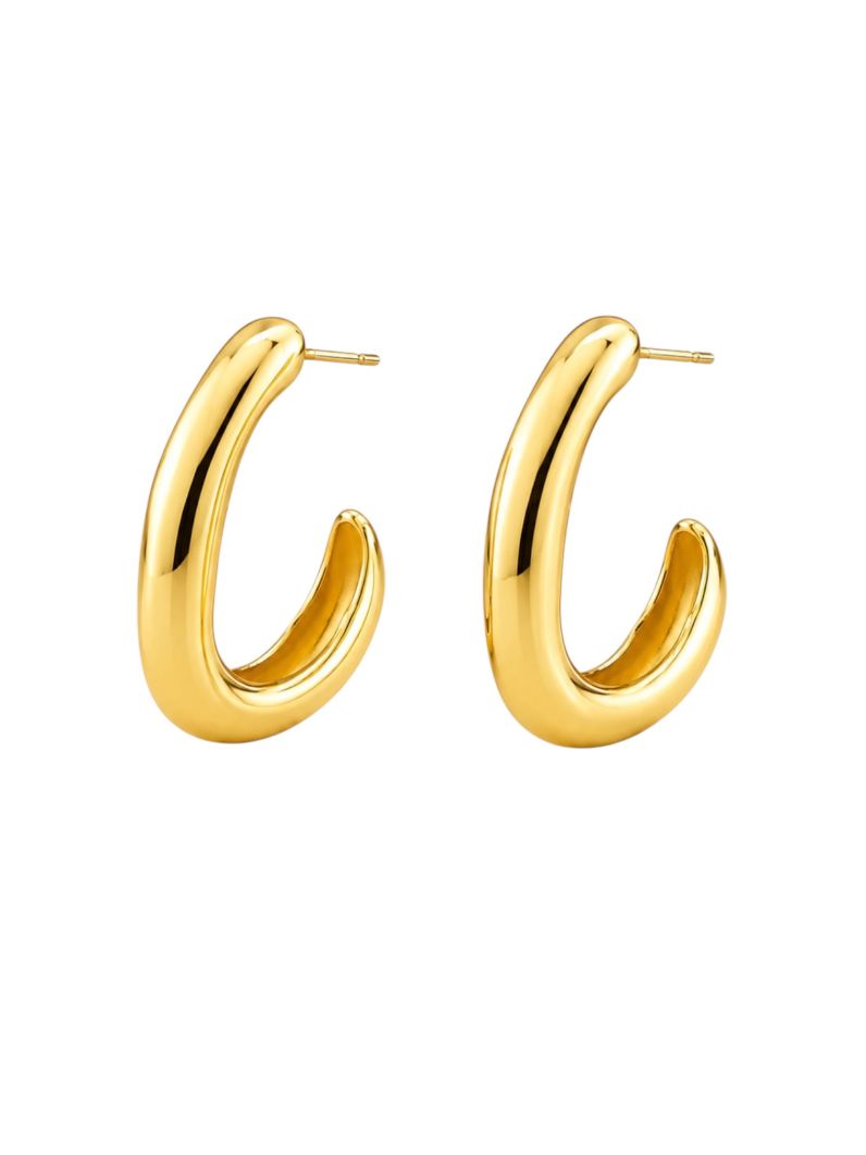 Brinco de Alta Fusão Folheado a Ouro 18k Argola Orgânica Martelada