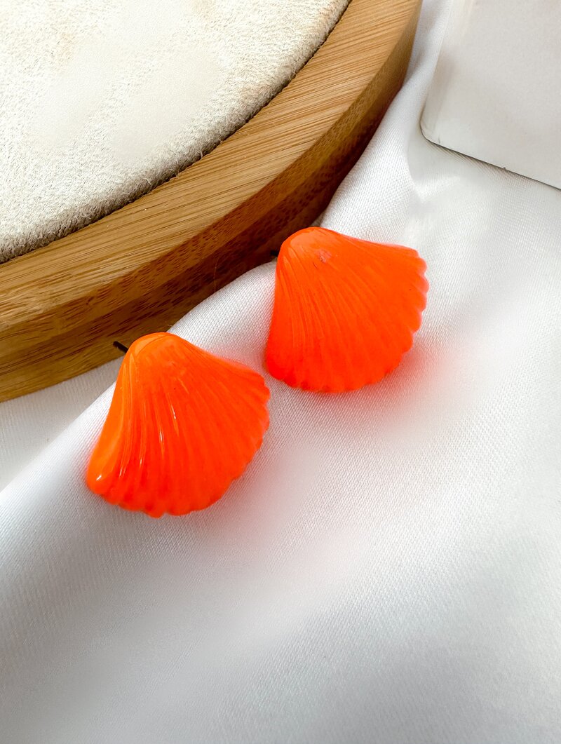 Brinco de Resina Colorida Concha