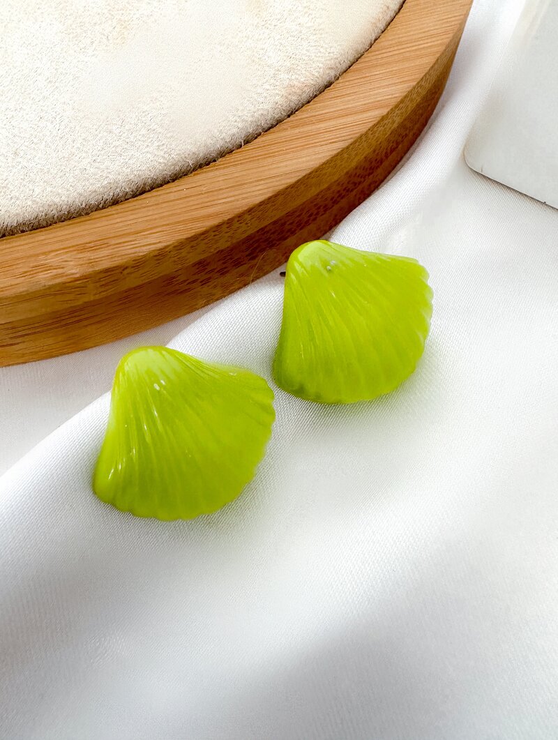 Brinco de Resina Colorida Concha