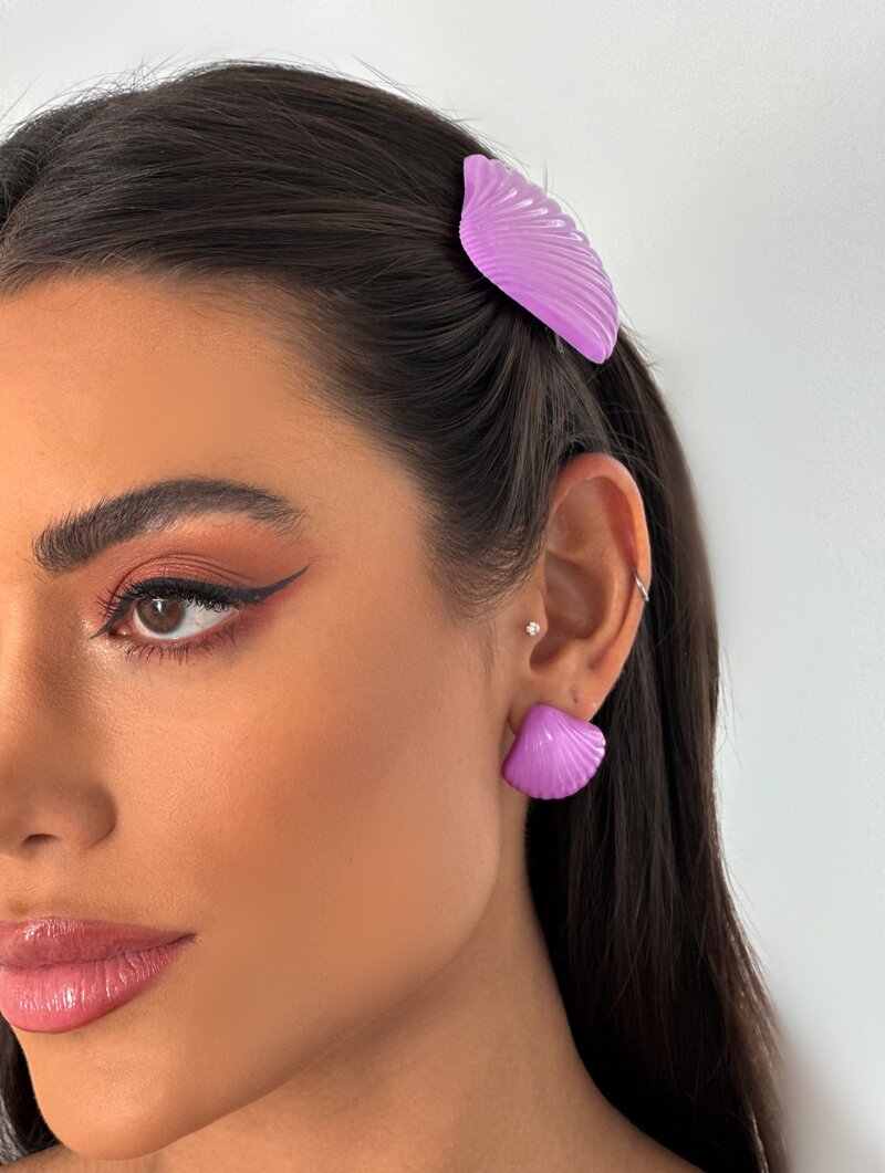 Brinco de Resina Colorida Concha