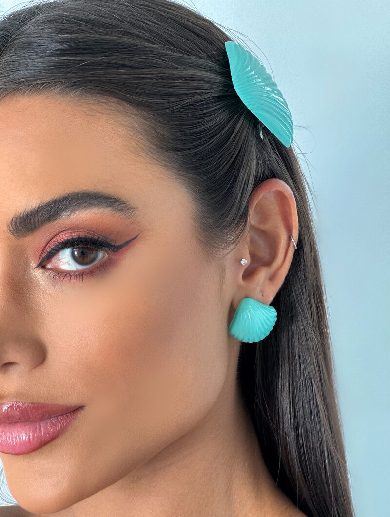 Brinco de Resina Colorida Concha