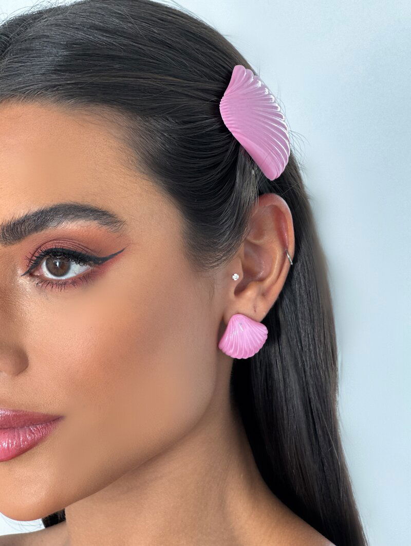 Brinco de Resina Colorida Concha