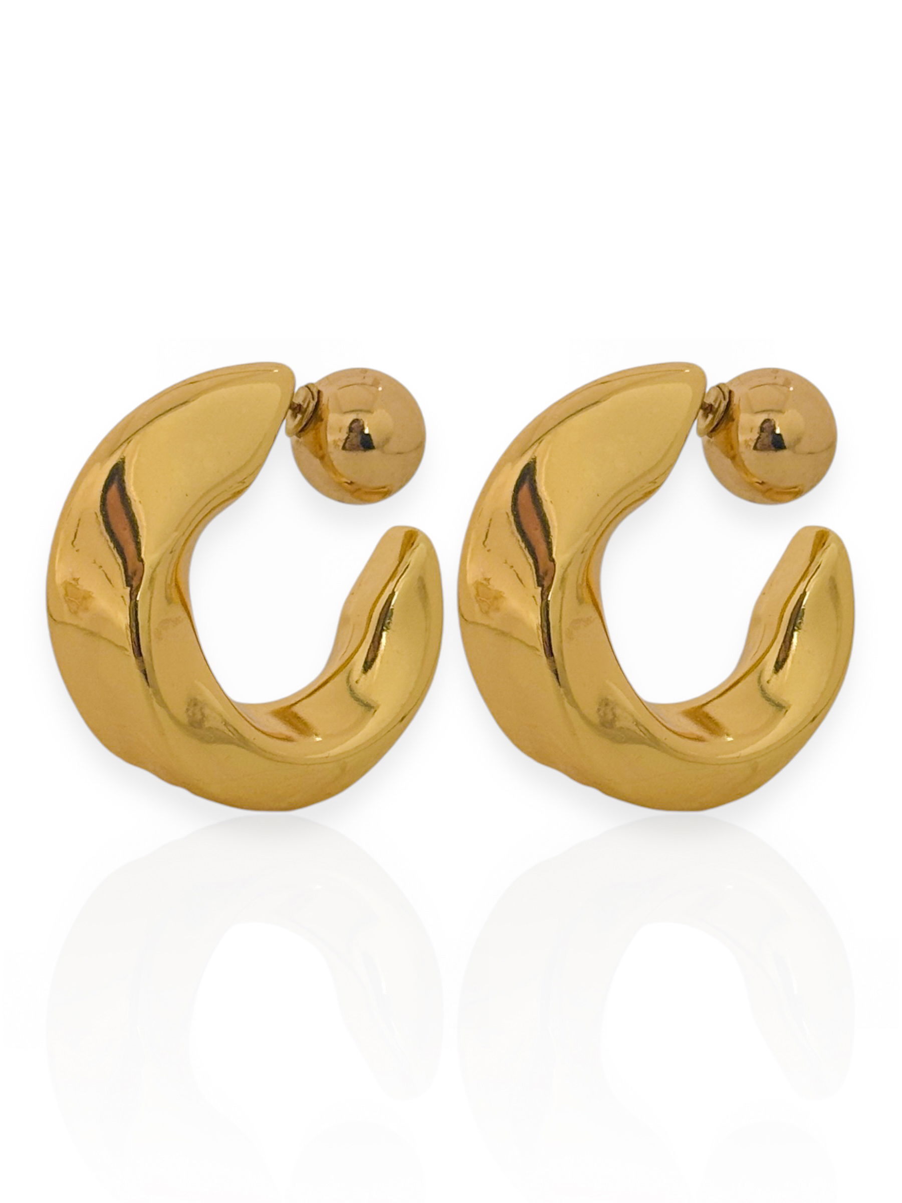 Brinco Folhado a Ouro 18k Argola Metálica