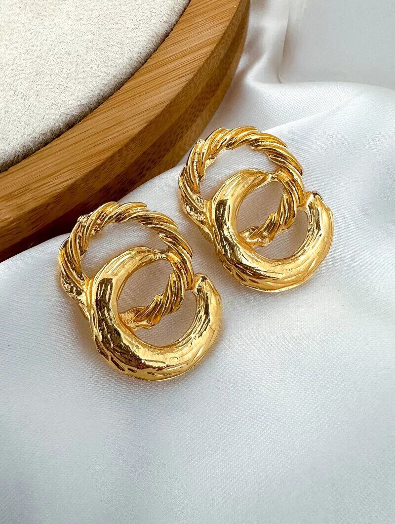 Brinco Folheado a Ouro 18k Argola Dupla