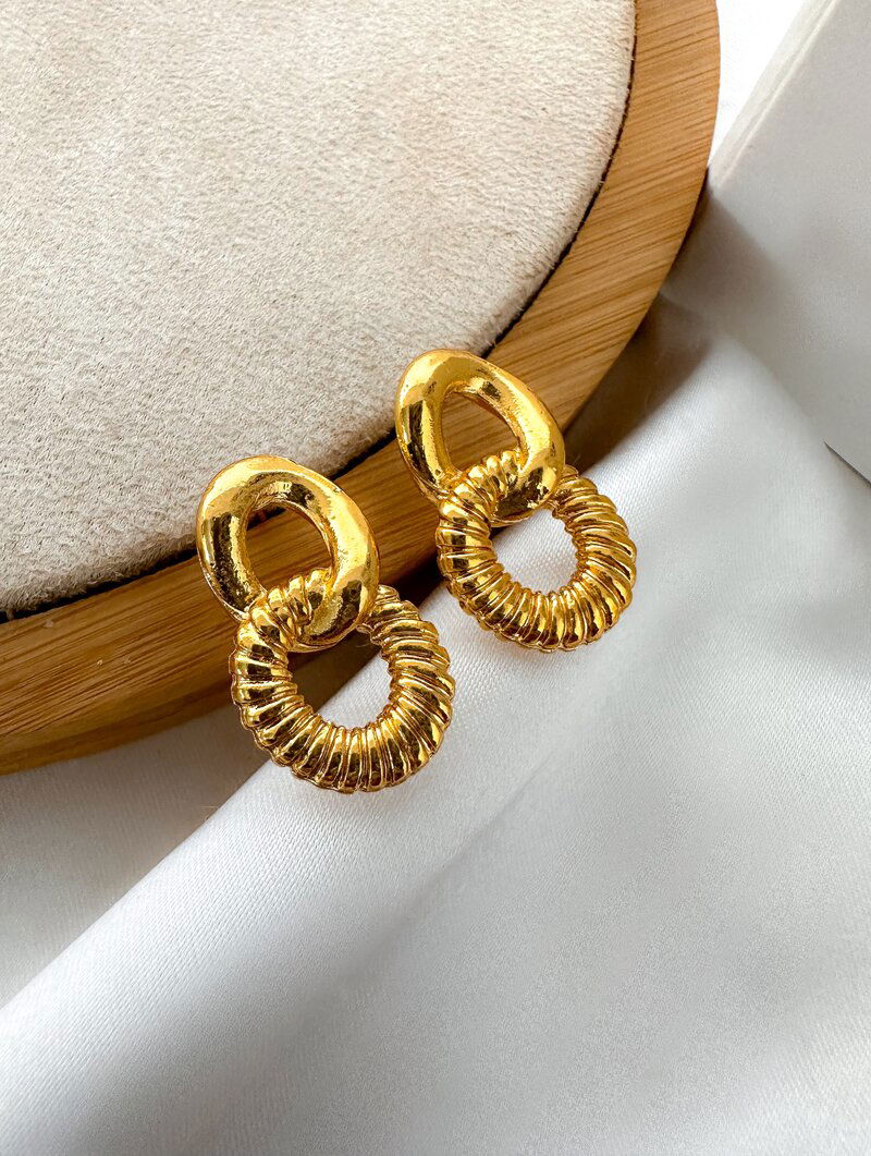 Brinco Folheado a Ouro 18k Argola Dupla