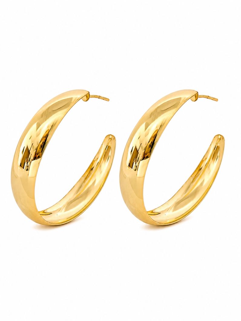 Brinco Folheado a Ouro 18k Argola Lisa G