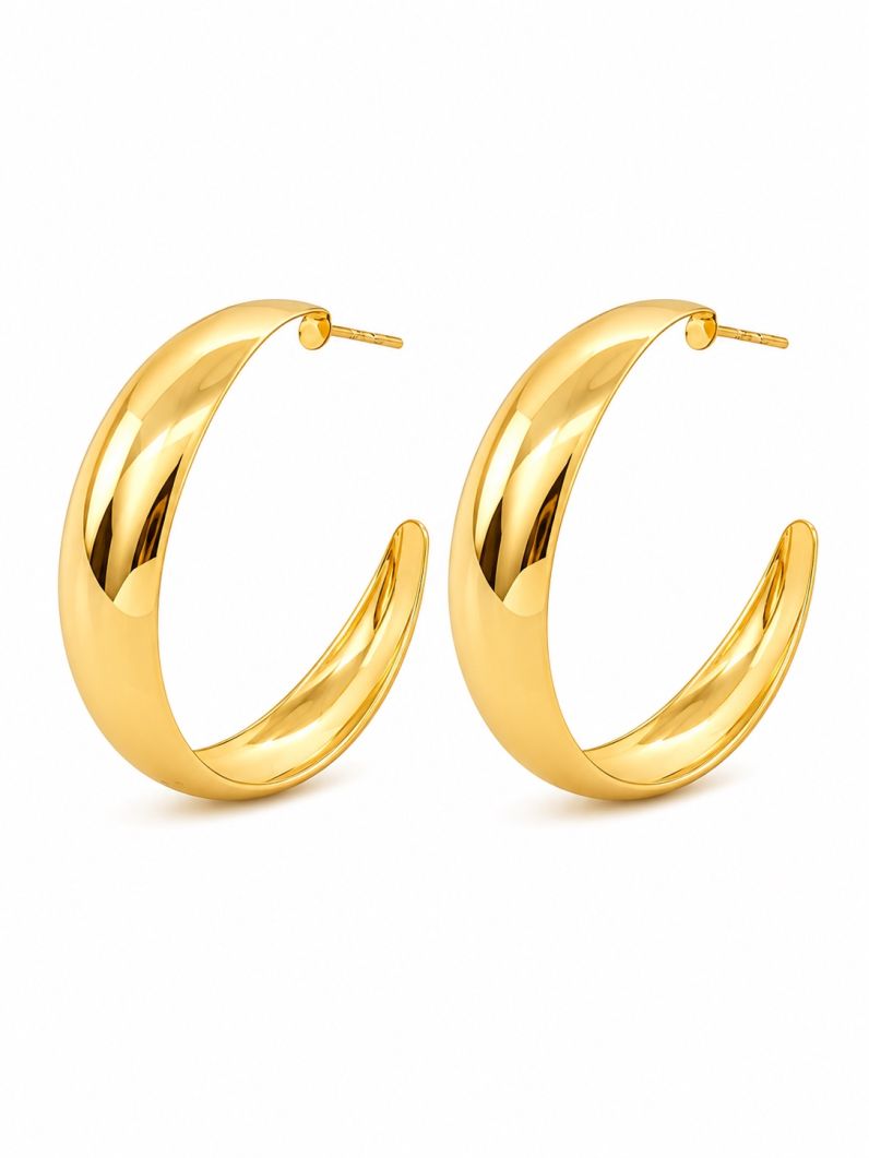 Brinco Folheado a Ouro 18k Argola Lisa M