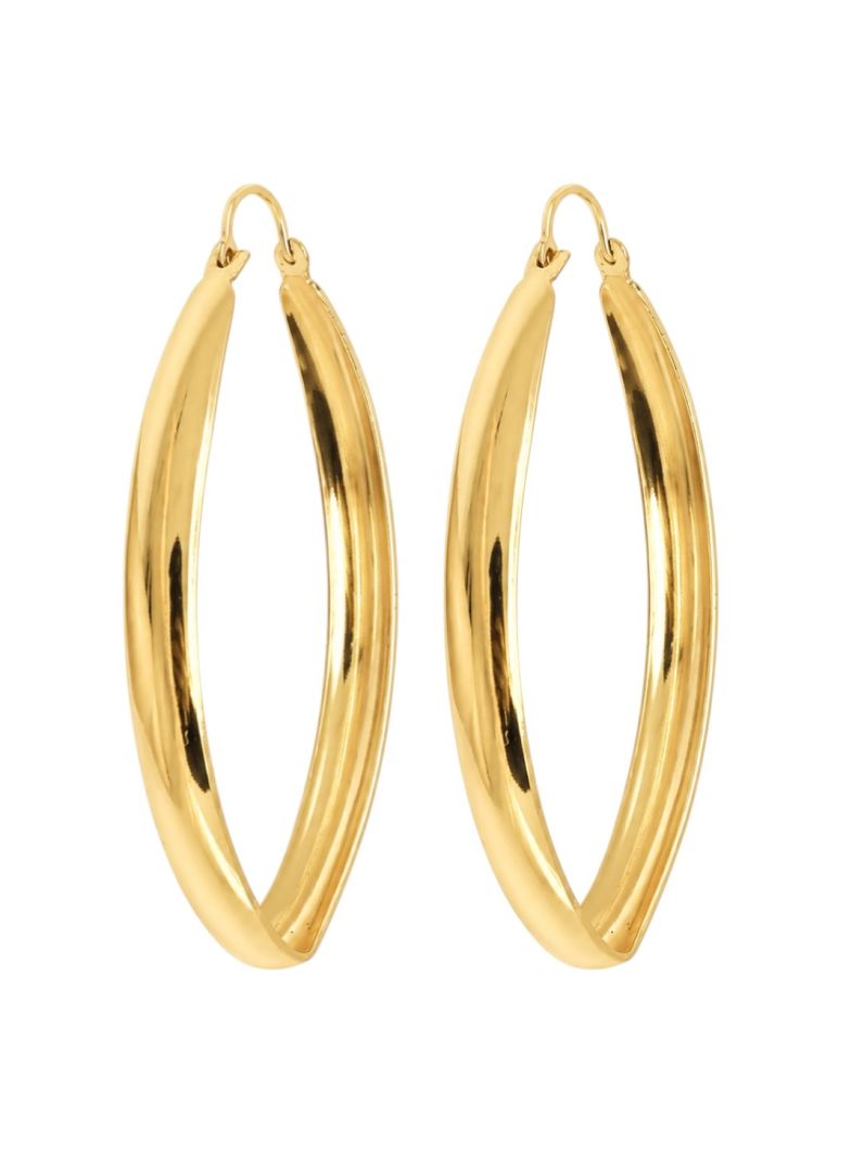 Brinco Folheado a Ouro 18k Argola Oval Lisa G
