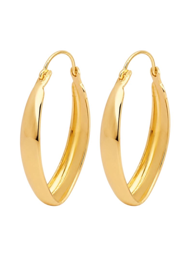 Brinco Folheado a Ouro 18k Argola Oval Lisa P