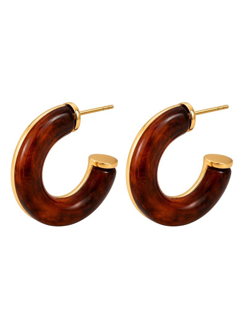 Brinco Folheado a Ouro 18k Argola Resinada