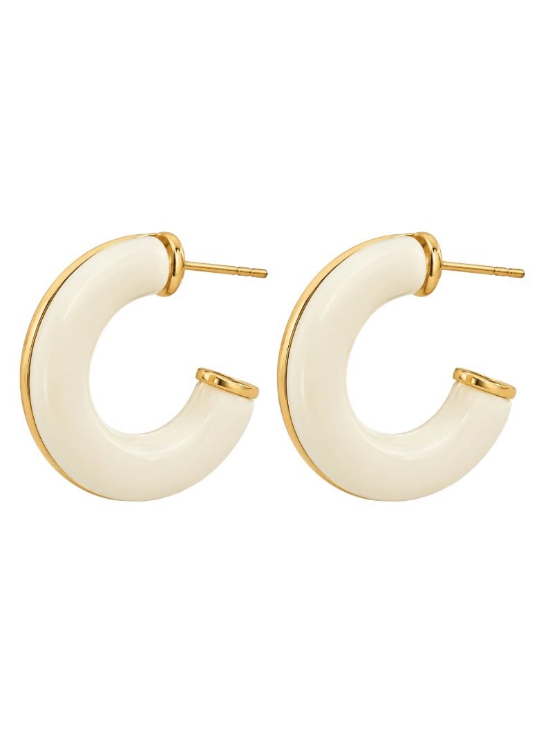Brinco Folheado a Ouro 18k Argola Resinada