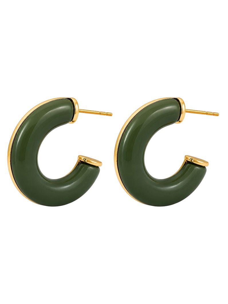 Brinco Folheado a Ouro 18k Argola Resinada