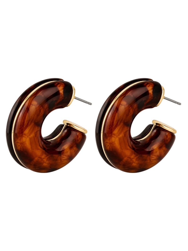 Brinco Folheado a Ouro 18k Argola Resinada
