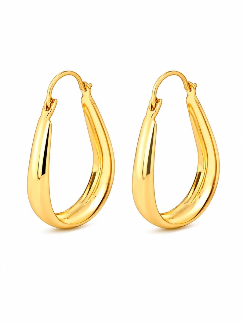 Brinco Folheado a Ouro 18k Argolinha Gota
