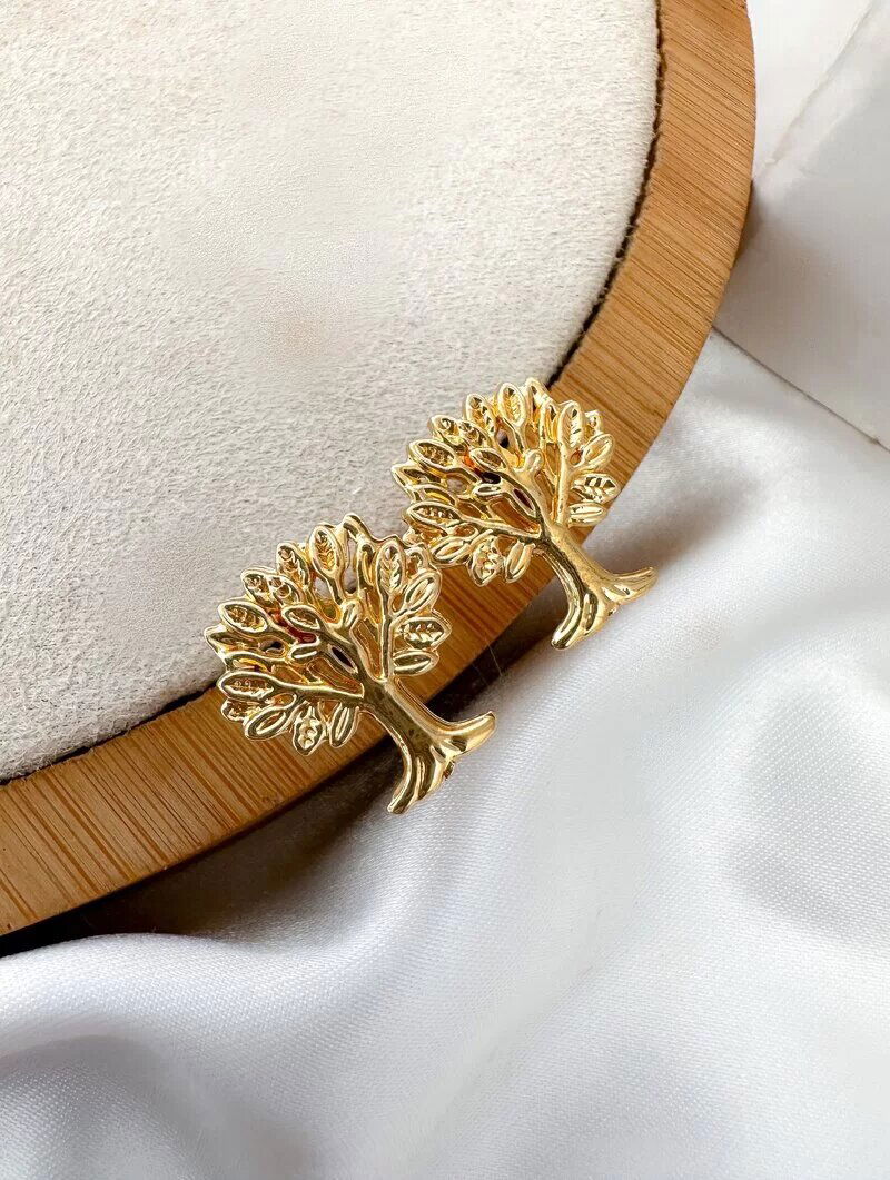 Brinco Folheado a Ouro 18k Árvore da Vida