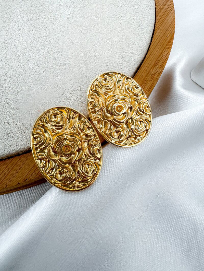 Brinco Folheado a Ouro 18k Botton Floral