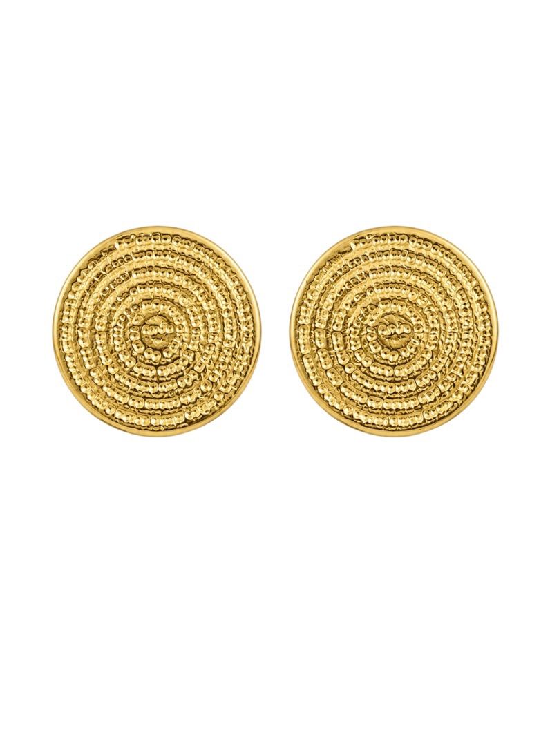 Brinco Folheado a Ouro 18k Circulo Pai Nosso